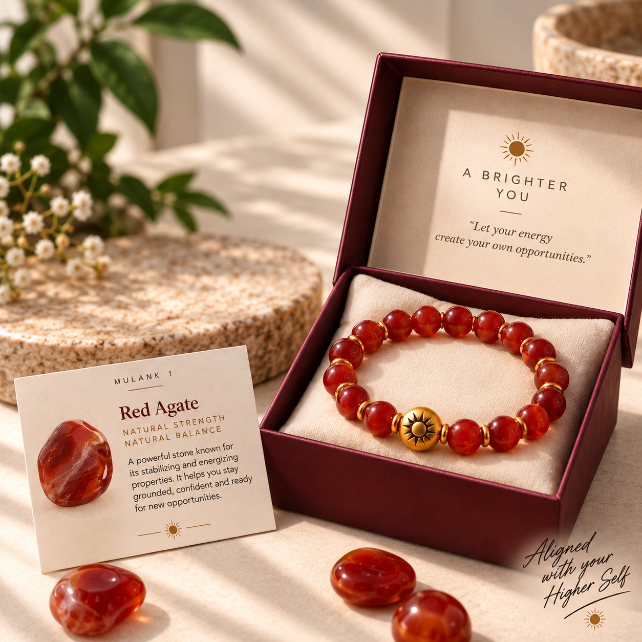 Red Agate Sun Energy Bracelet